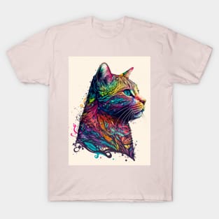 Cat Face Colorful T-Shirt